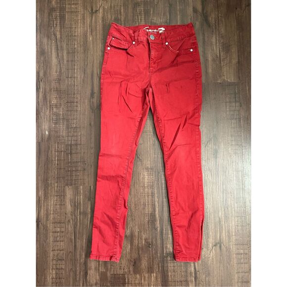 7 For All Mankind High-Rise Ankle Skinny Jeans in Bril Red, Sz 4, MSRP $179 - Picture 1 of 12